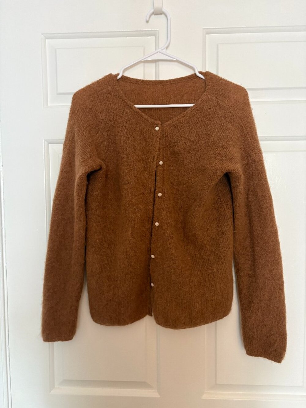 Sezane Brown Cozy Button-Front Cardigan